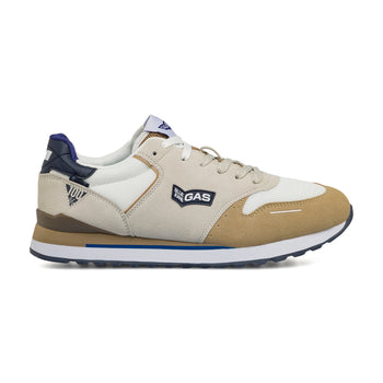 Sneakers bianche e beige da uomo con logo laterale Gas Alba, Sneakers Uomo, SKU m114002357, Immagine 0